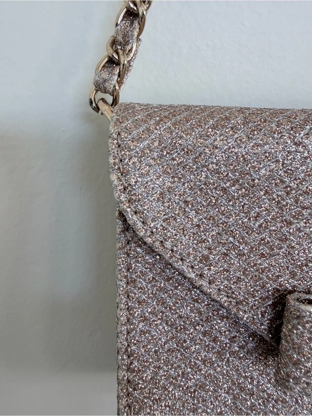 Janie and Jack Gold Shimmer Bow Bag